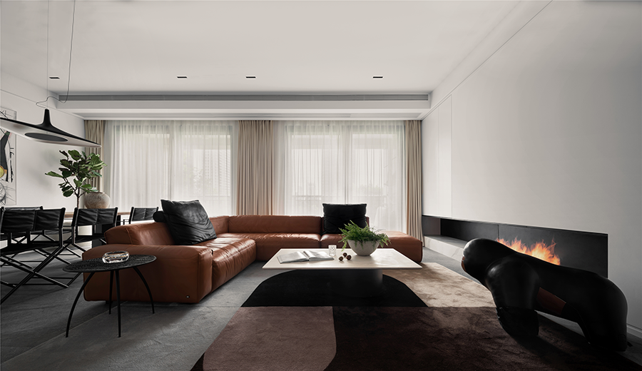 现代极简风格室内家装案例效果图-客厅 现代极简风格室内家装案例效果图-客厅